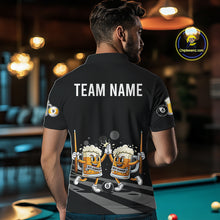 Load image into Gallery viewer, Funny Beer Couple Play Pool 8 Ball Men's Billiard Team Shirt Custom Billiard Polo &amp; 1/4 Zip Attire NYN2666