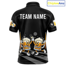 Load image into Gallery viewer, Funny Beer Couple Play Pool 8 Ball Men's Billiard Team Shirt Custom Billiard Polo &amp; 1/4 Zip Attire NYN2666