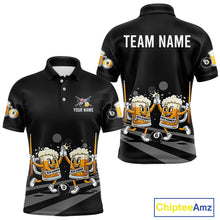 Load image into Gallery viewer, Funny Beer Couple Play Pool 8 Ball Men's Billiard Team Shirt Custom Billiard Polo &amp; 1/4 Zip Attire NYN2666