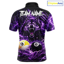 Load image into Gallery viewer, Custom Purple Horrors Wolf Smokes Pool 8 Ball &amp; 9 Ball Men's Billiard Team Shirt Billiard Attire NYN2669