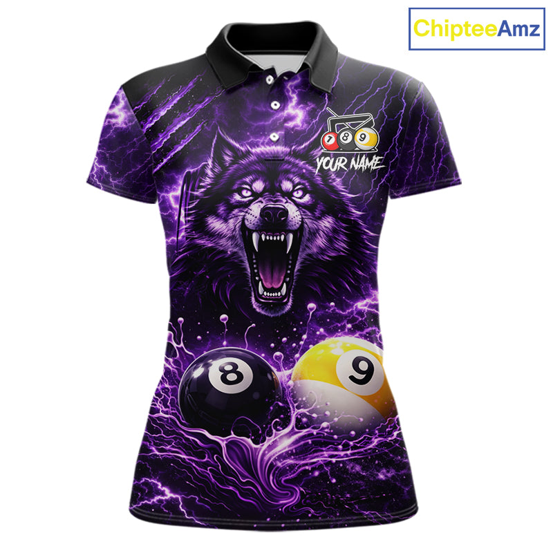 Custom Purple Horrors Wolf Smokes Pool 8 Ball & 9 Ball Women's Billiard Team Shirt Billiard Attire NYN2669