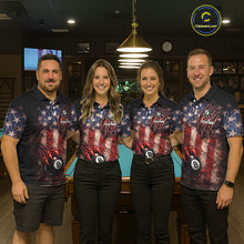Load image into Gallery viewer, Personalized Cracked US Flag Grunge Claws Pool 8 Ball Men's Billiard Team Shirt Billiard Attire NYN2672