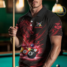 Load image into Gallery viewer, Red Funny Dragon Thunder Ball Pool Billiard Team Shirt For Men Custom Billiards Ball Attire NYN3041
