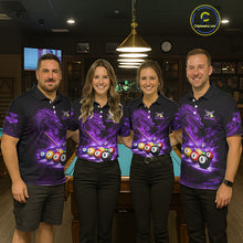 Load image into Gallery viewer, Purple Funny Dragon Thunder Ball Pool Billiard Team Shirt For Women Custom Billiards Ball Attire NYN3042