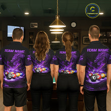 Load image into Gallery viewer, Purple Funny Dragon Thunder Ball Pool Billiard Team Shirt For Women Custom Billiards Ball Attire NYN3042