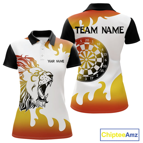 Women’s Custom Dart Shirt With Gradient Color Lion Dartboard, Dart Team Jerseys NYN0246
