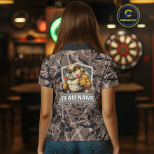 Load image into Gallery viewer, Golden Ochre Bulldog With Arrows Women's Grunge Darts Shirt - Custom Name For Players NYN0504