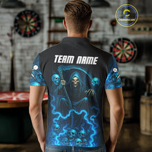 Load image into Gallery viewer, Blue The Reaper Men's Darts Shirt Flame Skulls Team Jersey - Custom Name For Players NYN0507