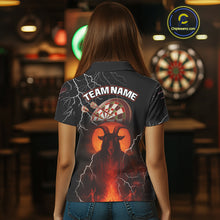 Load image into Gallery viewer, Flaming Goat Lightning Dartboard Women's Darts Team Shirt - Custom Name For Players NYN0509