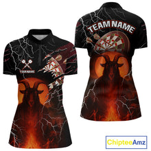 Load image into Gallery viewer, Flaming Goat Lightning Dartboard Women's Darts Team Shirt - Custom Name For Players NYN0509