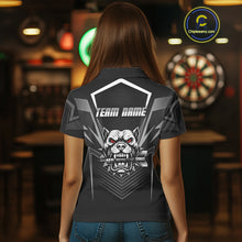 Load image into Gallery viewer, Black Bulldog Holding Arrows Womnen&#39;s Team Shirt - Custom Name For Darts Jersey NYN0512