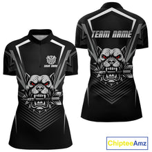 Load image into Gallery viewer, Black Bulldog Holding Arrows Womnen&#39;s Team Shirt - Custom Name For Darts Jersey NYN0512