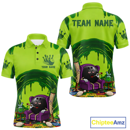 Smoking Funny Ball & Pins Bowling Shirt For Men Personalized Bowling Team Tournament Jersey NYN3749