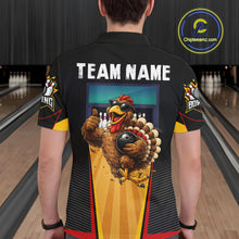 Load image into Gallery viewer, Funny Rooster Black &amp; Red Bowling Polo Quarter-Zip Shirt For Men Custom Bowling Team Jersey NYN3750