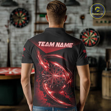 Load image into Gallery viewer, Thunder Red Dartboard Mens Dart Polo &amp; 1/4-Zip Shirt Custom Name Splatter Dart Jersey For Darters NYN3209