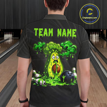 Load image into Gallery viewer, Male model wearing funny avocado bowling shirt custom bowling team jersey for tournament bowlers
