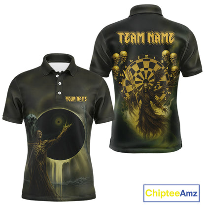 Custom Brown Skeleton Dartboard Darts Polo Shirt For Men - Darts Jersey NYN0733