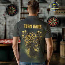 Load image into Gallery viewer, Custom Brown Skeleton Dartboard Darts Polo Shirt For Men - Darts Jersey NYN0733