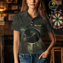 Load image into Gallery viewer, Custom Brown Skeleton Dartboard Darts Polo Shirt For Women - Darts Jersey NYN0733
