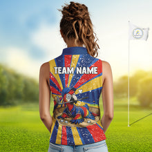 Load image into Gallery viewer, Womens Funny Parrot Golf Shirts Grunge Colorful Golf Clothing Custom Golf Sleeveless Polo, Golf Upf Shirts NYN3765