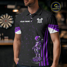 Load image into Gallery viewer, Custom Purple Alien Dartboards Dart Polo Shirts For Men Outfits Alien Dart Team Jerseys NYN1023