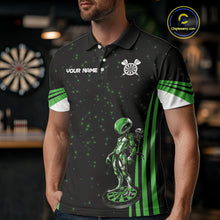Load image into Gallery viewer, Custom Green Alien Dartboards Dart Polo Shirts For Men Outfits Alien Dart Team Jerseys NYN1024