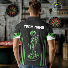 Load image into Gallery viewer, Custom Green Alien Dartboards Dart Polo Shirts For Men Outfits Alien Dart Team Jerseys NYN1024
