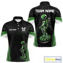 Load image into Gallery viewer, Custom Green Alien Dartboards Dart Polo Shirts For Men Outfits Alien Dart Team Jerseys NYN1024