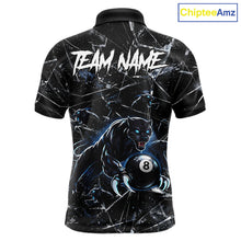 Load image into Gallery viewer, Multi-Panther Funny Glass Crack 8 Ball Pool Polo &amp; 1/4-Zip Team Shirt For Men Custom Billiards Ball Apparel NYN2464