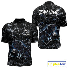 Load image into Gallery viewer, Multi-Panther Funny Glass Crack 8 Ball Pool Polo &amp; 1/4-Zip Team Shirt For Men Custom Billiards Ball Apparel NYN2464