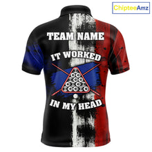 Load image into Gallery viewer, Skull Hoding 9 Ball &amp; 8 Ball Pool Men Billiard Team Shirt Custom Blue &amp; Red Billiards Ball Apparel NYN2468