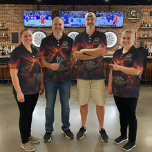 Load image into Gallery viewer, Colorful Smoke Horror Grim Reaper Dartboard Dart 1/4-Zip Shirts For Men Custom Dart Team Shirts NYN2677