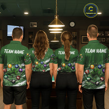Load image into Gallery viewer, White Green Grunge Shamrock 8 Ball Women Billiards Shirt Personalized St Patrick's Day Pool Balls Shirt NYN2678