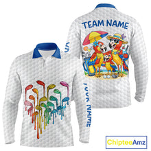 Load image into Gallery viewer, Custom Funny Family Parrots Golf Polo Shirts For Men Colorful Golf Clubs Golf Clothing Shirts NYN3056