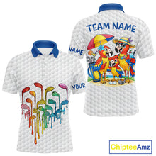 Load image into Gallery viewer, Custom Funny Family Parrots Golf Polo Shirts For Men Colorful Golf Clubs Golf Clothing Shirts NYN3056