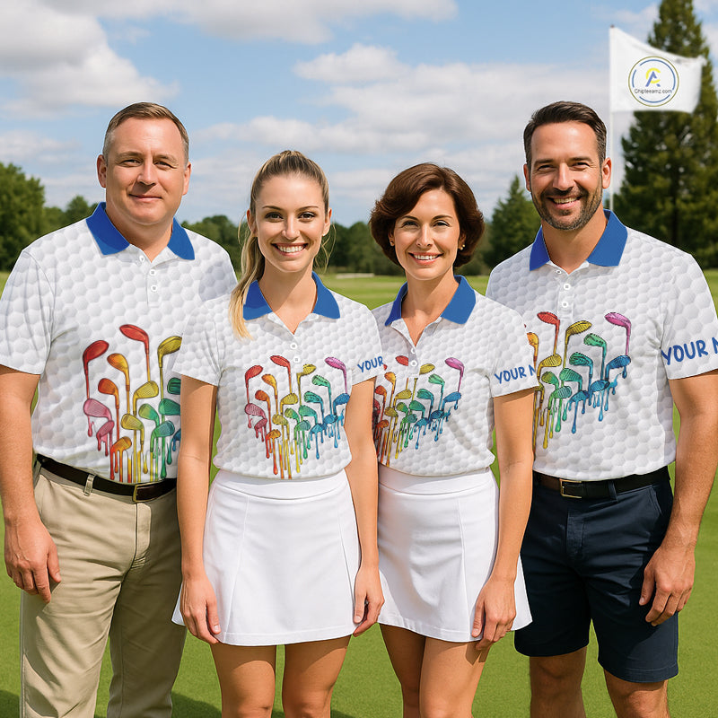 Custom Funny Family Parrots Golf Polo Shirts For Men Colorful Golf Clubs Golf Clothing Shirts NYN3056