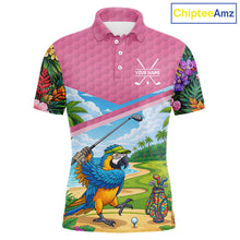Load image into Gallery viewer, Tropical Funny Parrot Polo Golf Shirts For Men Custom Parrot Golf Team Attire For Golfers NYN3059