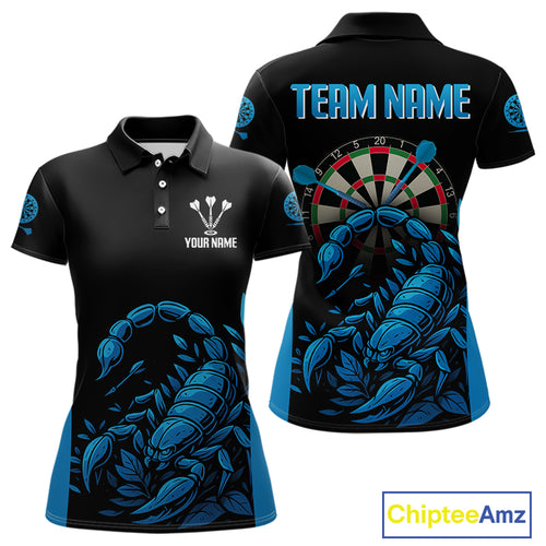 Women's Custom Darts Jersey With Cobalt Scorpion Darts Strike For Darts Team Shirts NYN0274