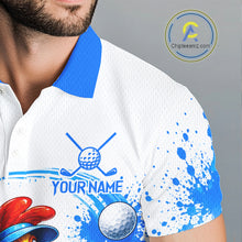 Load image into Gallery viewer, Man wearing rooster golfer golf polo shirt on golf course