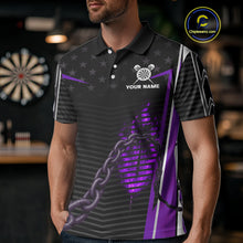 Load image into Gallery viewer, Custom Purple Flames Scorpion Dart Arrow Darts Shirt For Men Dart Jersey Uniform NYN1049