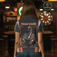 Load image into Gallery viewer, Custom Orange Flames Scorpion Dart Arrow Darts Shirt For Women Dart Jersey Uniform NYN1050