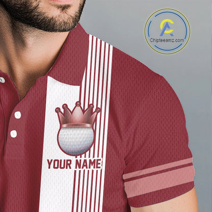 Personalized Golf Shirt For Men Custom Name Golf Polo Shirt Maroon Argyle Golf Tournament Outfits NYN4447