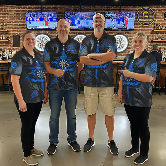 Personalized Raven Blue Flames Crown Darts Quarter-Zip  Shirts For Women Cross Dart Gothic Jerseys NYN2196