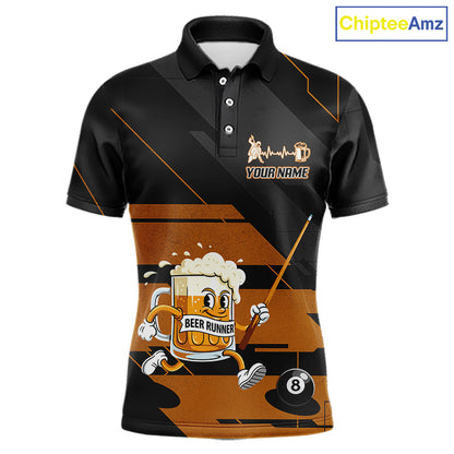 Funny Beer Play Pool 8 Ball Men's Billiard Team Shirt Custom Billiard Polo & 1/4 Zip Attire NYN2471