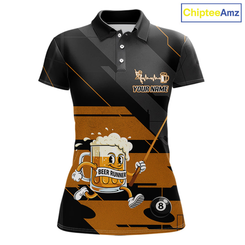 Funny Beer Play Pool 8 Ball Women's Billiard Team Shirt Custom Billiard Polo & 1/4 Zip Attire NYN2471
