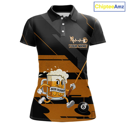 Funny Beer Play Pool 8 Ball Women's Billiard Team Shirt Custom Billiard Polo & 1/4 Zip Attire NYN2471