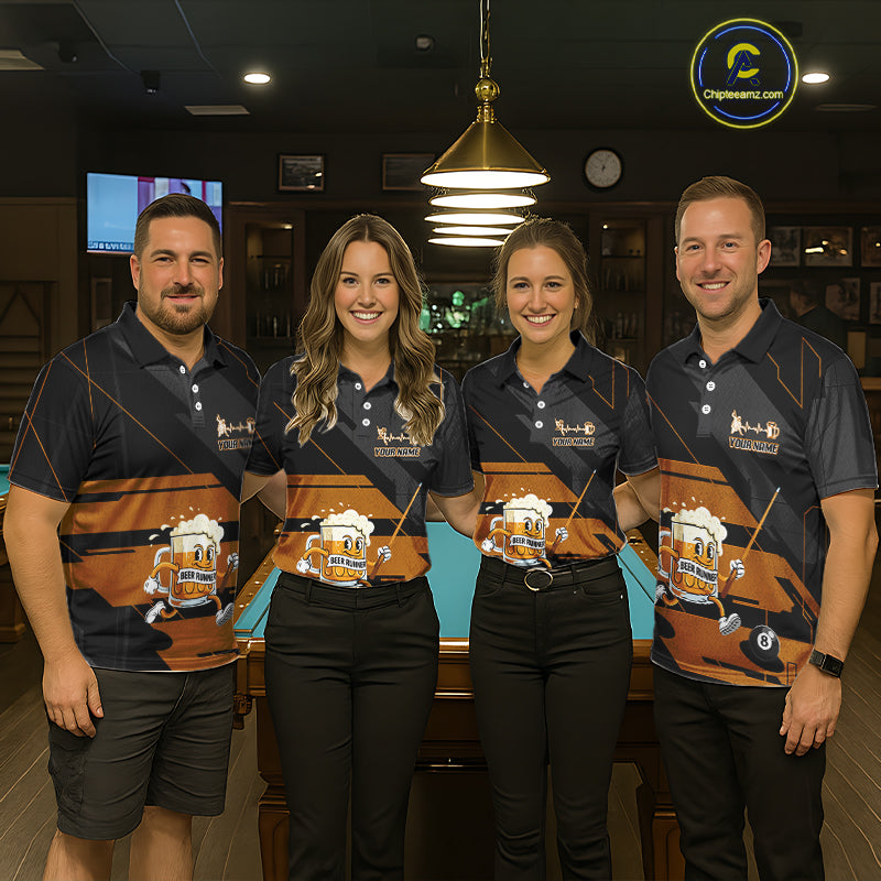 Funny Beer Play Pool 8 Ball Men's Billiard Team Shirt Custom Billiard Polo & 1/4 Zip Attire NYN2471