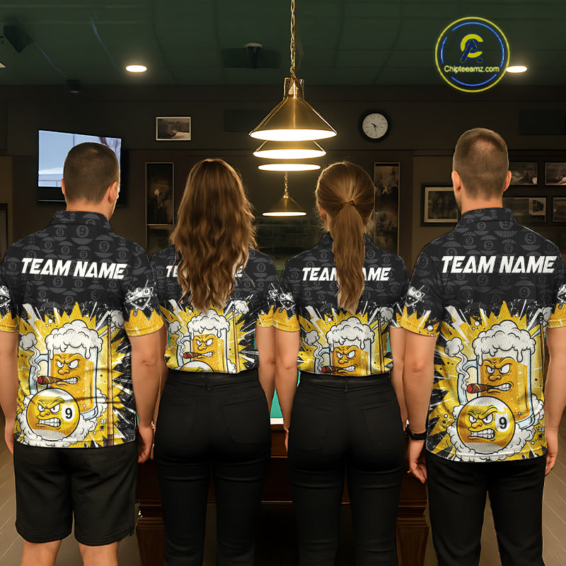 Funny Shamrock Pool 9 Ball & 8 Ball Women's Billiard Team Shirt Custom Patrick Day Billiard Attire NYN2473
