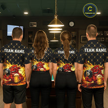 Load image into Gallery viewer, Beer &amp; Funny Bull Play Pool 8 Ball Men Billiard Team Shirt Custom Billiard Polo &amp; 1/4 Zip Attire NYN2475