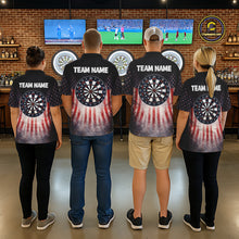 Load image into Gallery viewer, American Flag Grunge Dart Arrow Patriotic Dart Polo Shirts For Men Custom Name For Dart Players NYN2685